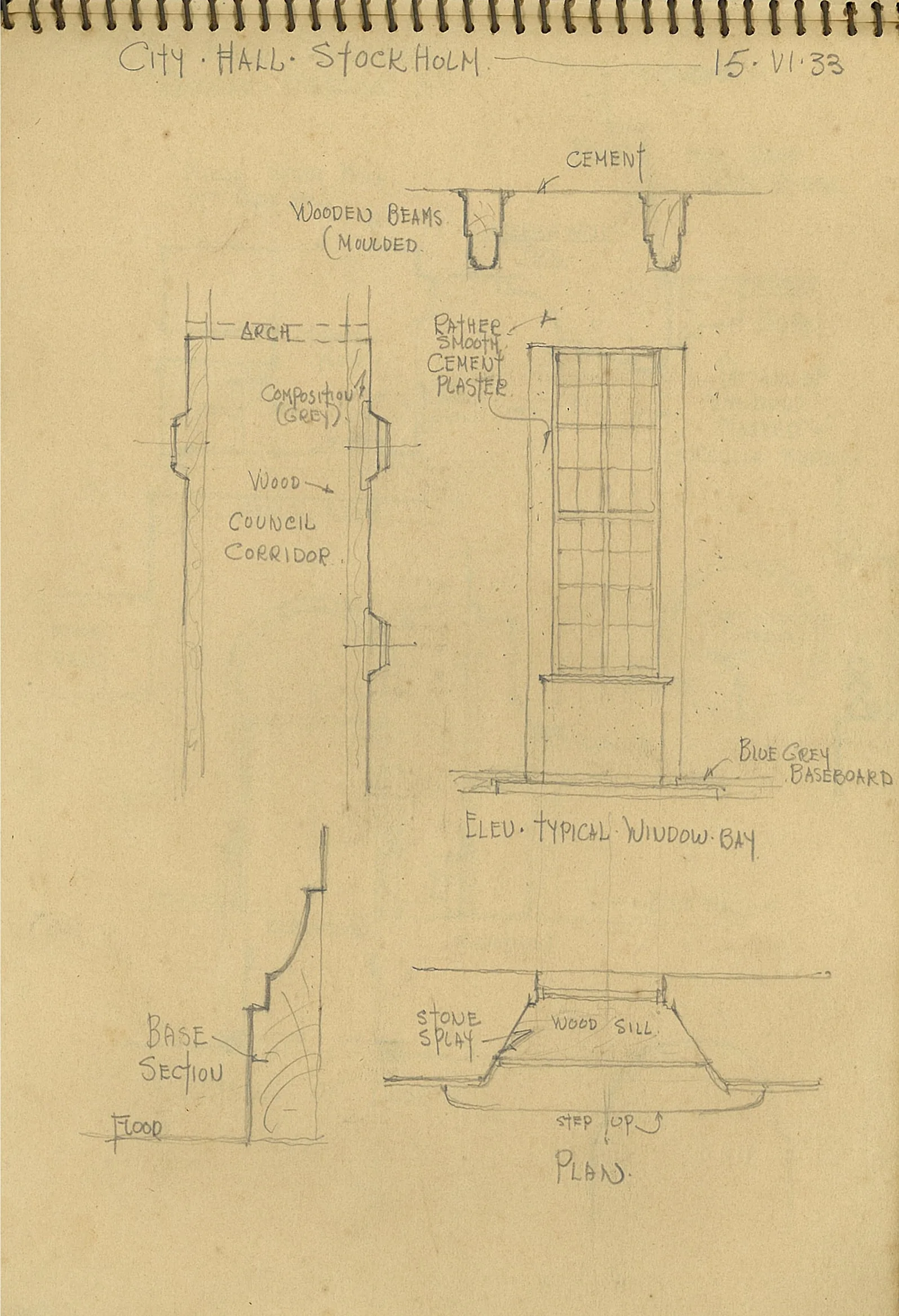 Study sketch for Hamilton City Hall — pencil on paper