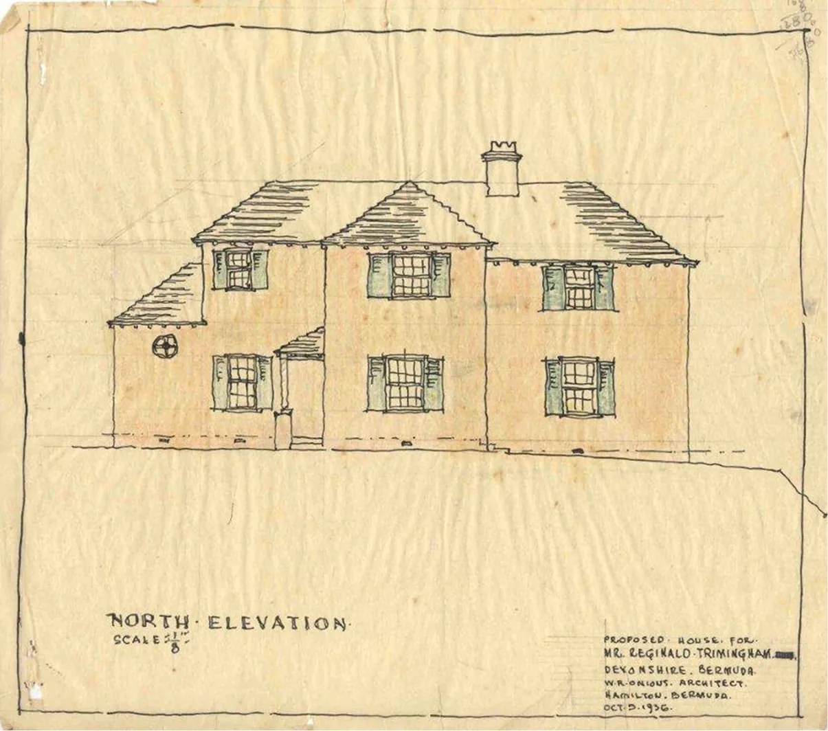 North elevation for the same house — W.R. Onions, architect, 1936