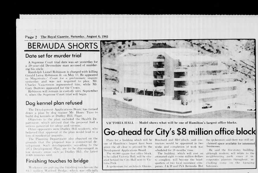 “Go-ahead for City’s $8 million office block” — a model of Victoria Hall, one of Hamilton’s largest office blocks