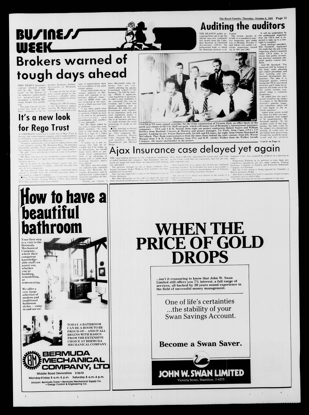 The Royal Gazette, 6 October 1983, Business Week page