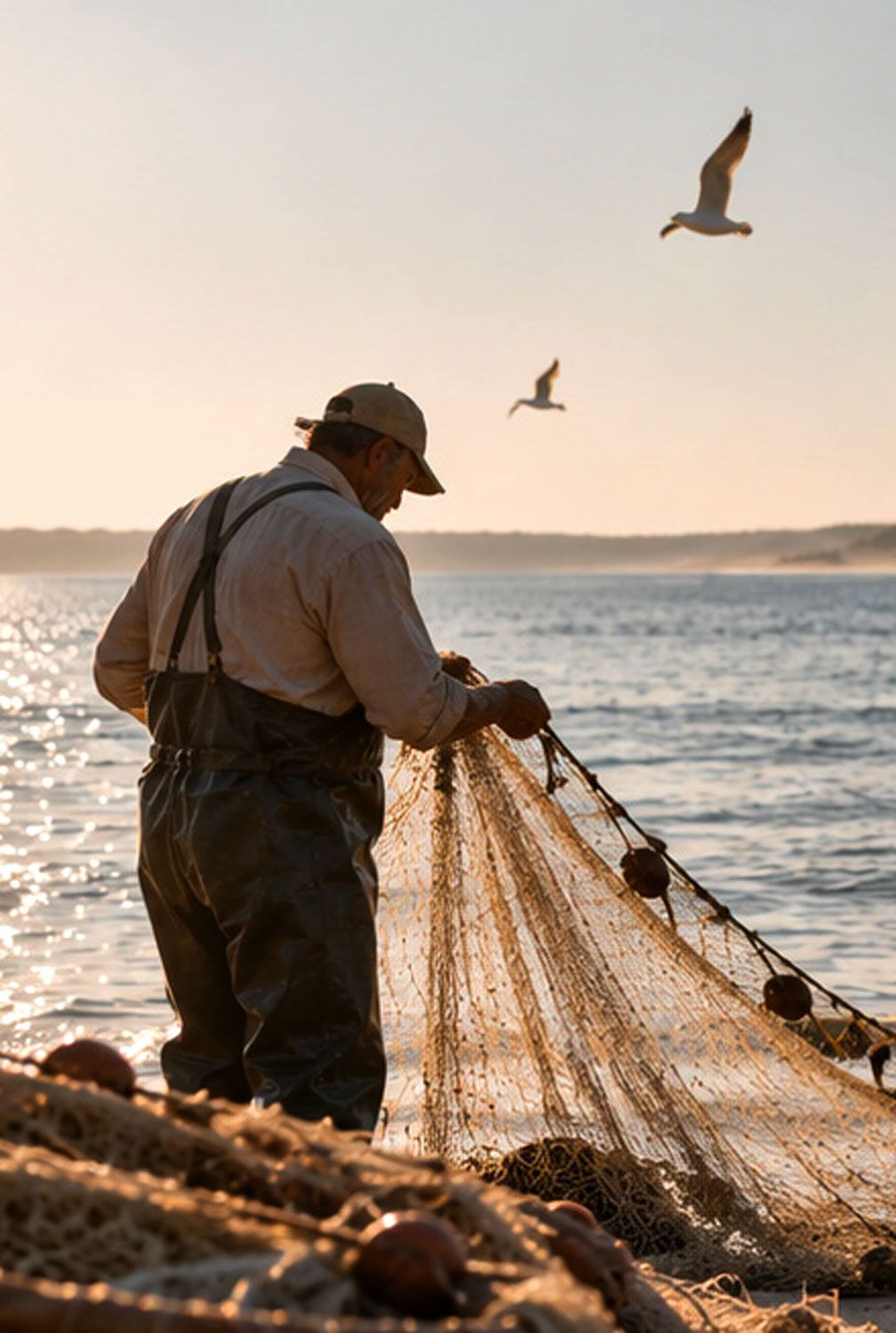 Fisherman with net