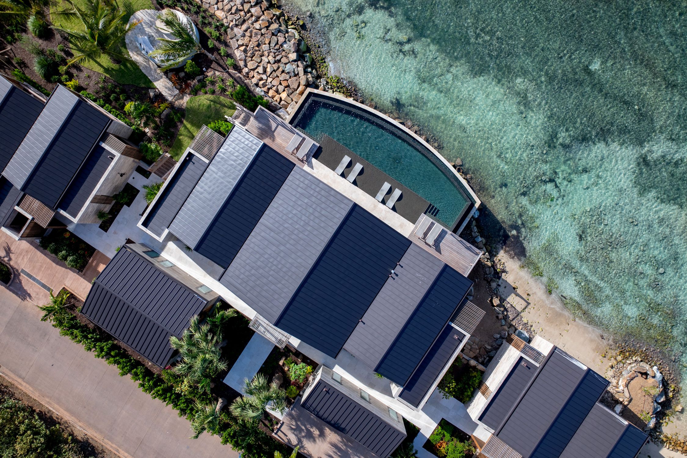Oil Nut Bay Villa aerial view