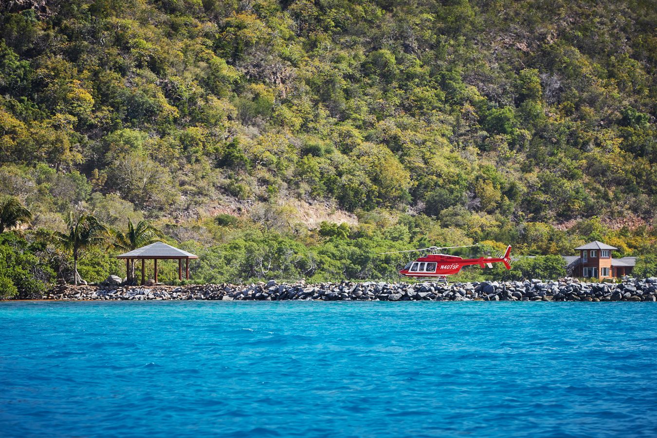 Oil Nut Bay is only reachable by helicopter