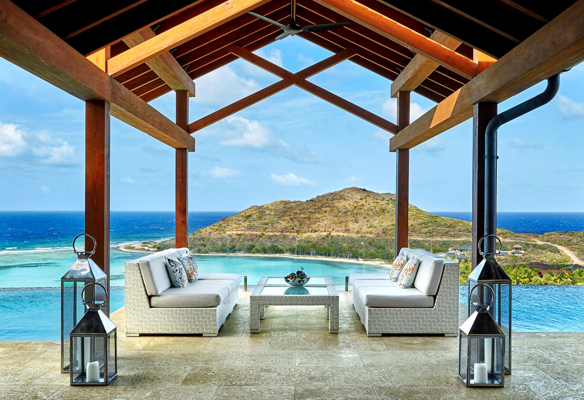 Oil Nut Bay Living Room to outside