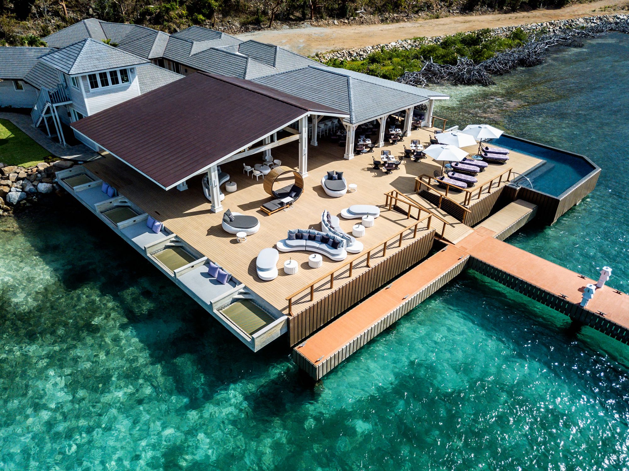 Beach club at Oil Nut Bay
